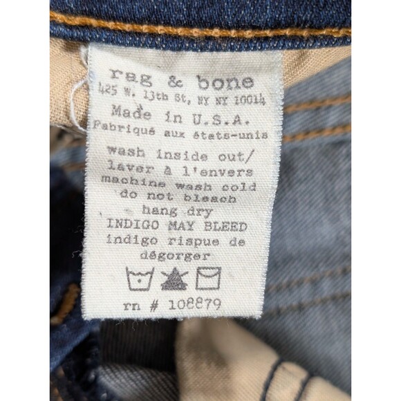 Rag & Bone High Rise Skinny Jeans Womens 25 Heritage Blue Stretch Denim - Picture 7 of 11
